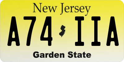 NJ license plate A74IIA