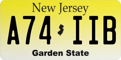 NJ license plate A74IIB