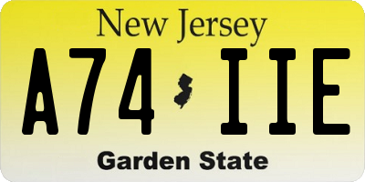 NJ license plate A74IIE