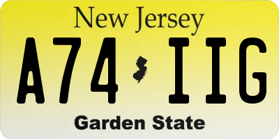 NJ license plate A74IIG