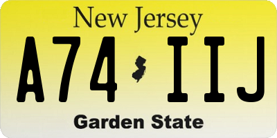 NJ license plate A74IIJ