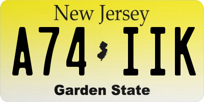 NJ license plate A74IIK