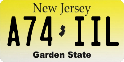 NJ license plate A74IIL