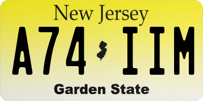 NJ license plate A74IIM