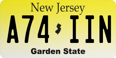 NJ license plate A74IIN