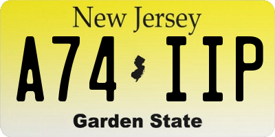 NJ license plate A74IIP