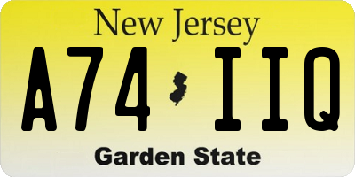 NJ license plate A74IIQ