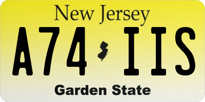 NJ license plate A74IIS