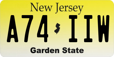 NJ license plate A74IIW