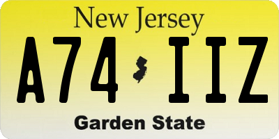 NJ license plate A74IIZ