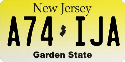 NJ license plate A74IJA