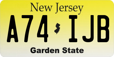 NJ license plate A74IJB