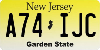 NJ license plate A74IJC