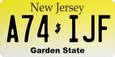 NJ license plate A74IJF