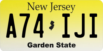 NJ license plate A74IJI