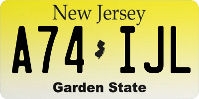 NJ license plate A74IJL