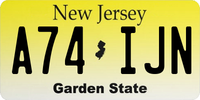 NJ license plate A74IJN