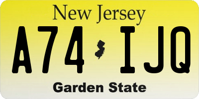 NJ license plate A74IJQ
