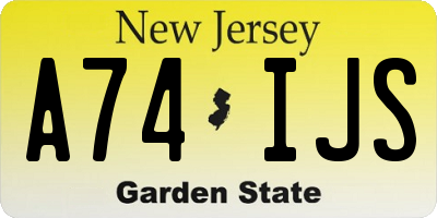 NJ license plate A74IJS