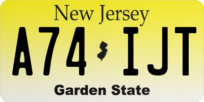 NJ license plate A74IJT