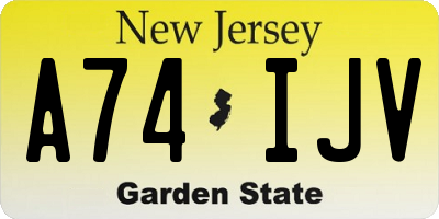 NJ license plate A74IJV