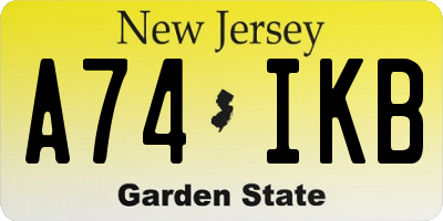 NJ license plate A74IKB