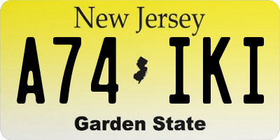 NJ license plate A74IKI