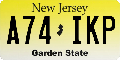 NJ license plate A74IKP