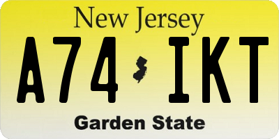 NJ license plate A74IKT