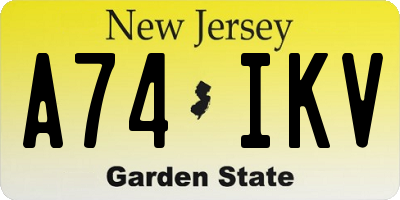 NJ license plate A74IKV