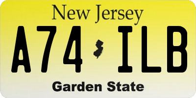 NJ license plate A74ILB