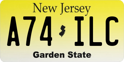 NJ license plate A74ILC