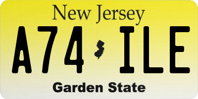 NJ license plate A74ILE