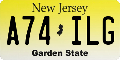 NJ license plate A74ILG
