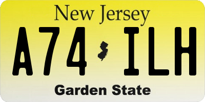 NJ license plate A74ILH