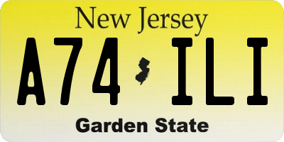 NJ license plate A74ILI