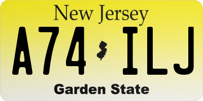 NJ license plate A74ILJ