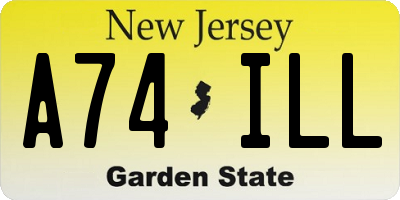 NJ license plate A74ILL