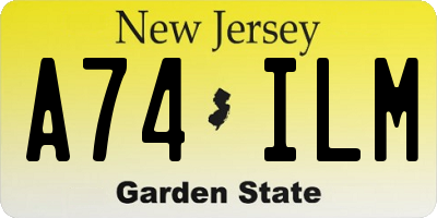NJ license plate A74ILM