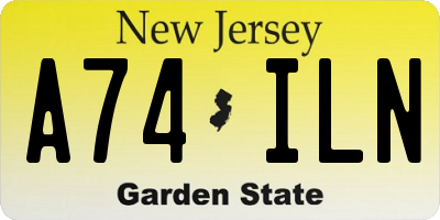 NJ license plate A74ILN