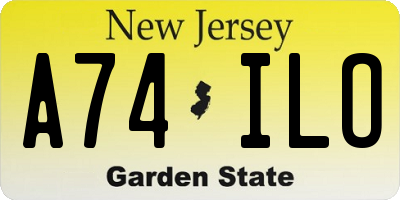 NJ license plate A74ILO