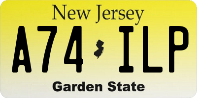 NJ license plate A74ILP