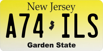 NJ license plate A74ILS