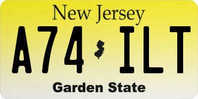 NJ license plate A74ILT