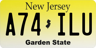 NJ license plate A74ILU