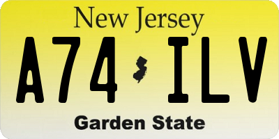 NJ license plate A74ILV