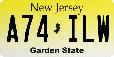 NJ license plate A74ILW