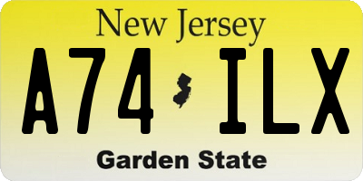 NJ license plate A74ILX