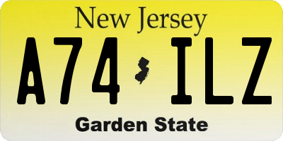 NJ license plate A74ILZ