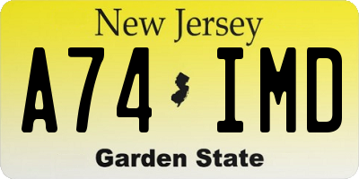 NJ license plate A74IMD